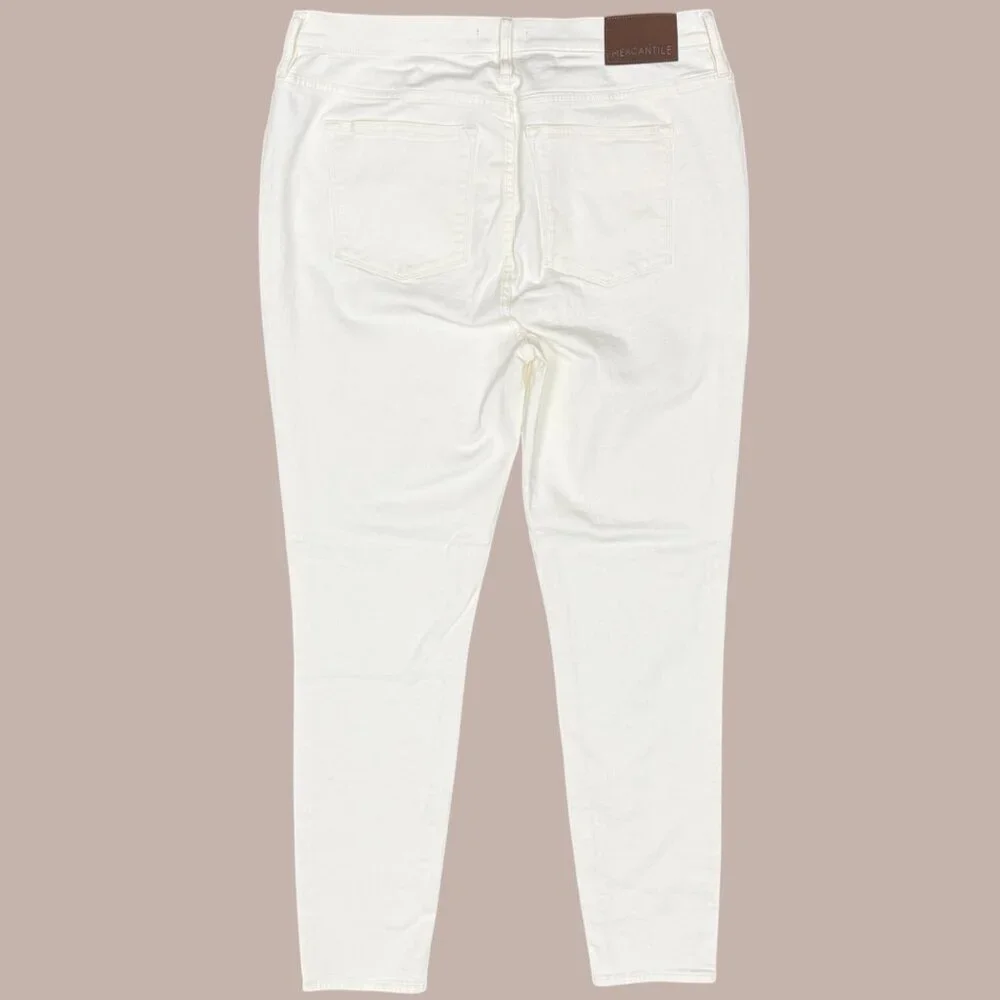 J. CREW Women’s NEW Midrise Skinny Stretch‎ Jean White Denim | Size W34 L30